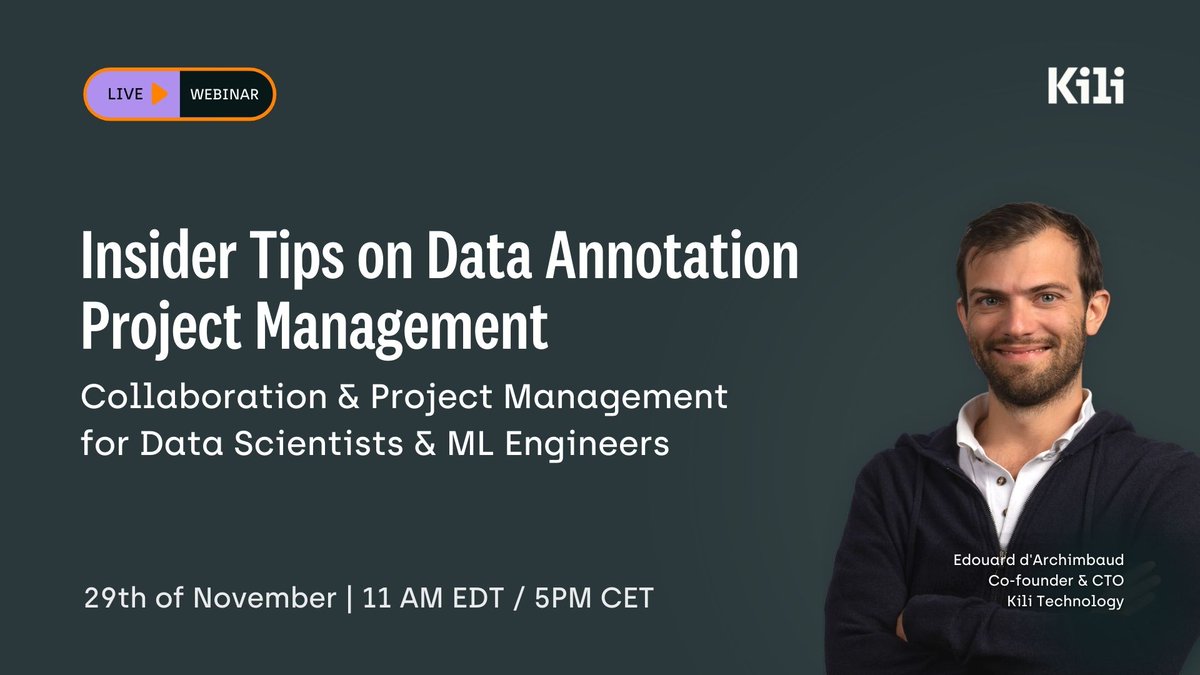 😵‍💫 "Framing my #data annotation project is a real pain."
Our CTO and co-founder <a href="/edarchimbaud/">Edouard d'Archimbaud</a> knows the feeling: when he was Head of #AI at BNP Paribas, he faced similar challenges.  
👀 To get his tips on #data annotation project management, join👉hubs.li/Q01s9pF90
[1/2]