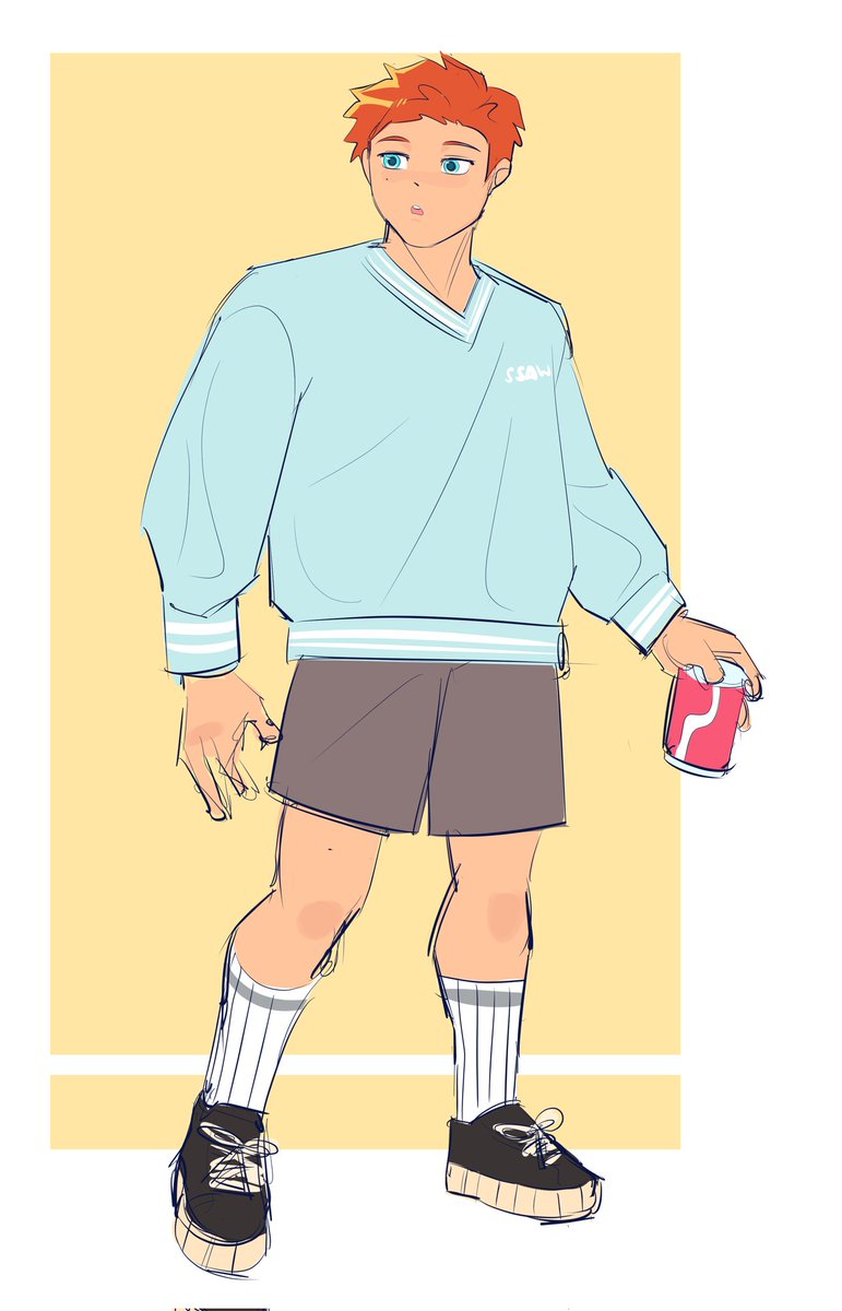 「drew hiro with a quintessential 90s fit 」|tobyのイラスト