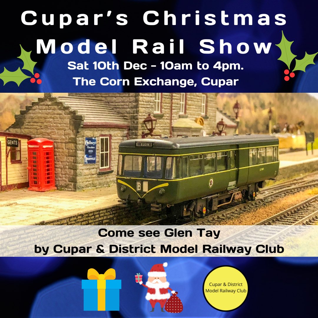 Cuparmrc's tweet photo. Over the coming weeks ahead of our Christmas Show, we will be sharing some of the layouts attending. 

First up is Glen Tay, OO gauge built by Club member Chris and exhibited by Cupar &amp; District Model Railway Club. 
#cuparchristmas #modelrailshow #whatsonfife #cuparmrc https://t.co/UnaUxUhBr3