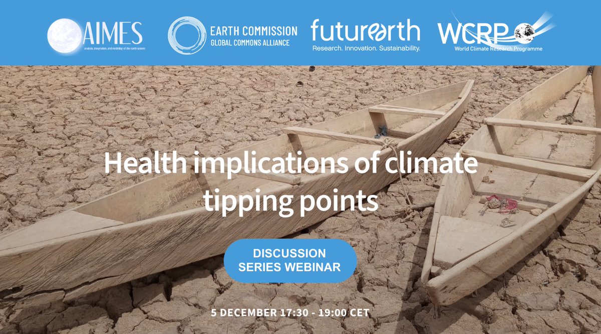 Join the latest #TippingElements discussion series on #HealthImpacts of #ClimateChange & #TippingPoints with experts Kris Ebi @uwdgh, Sir Andy Haines @LSHTM_Planet @LSHTM & @DrTolullah 5 December, 17:30 CET Register: bit.ly/3Toqs5e #SafeJustPlanet #GlobalCommons
