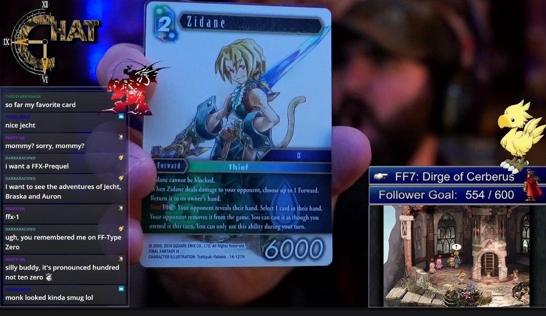 xheybuddyx's tweet photo. I love opening Final Fantasy TCG cards on stream!! Here are just a few of the cool new cards I opened last night! That Zidane, and the FF4 Rosa, Cecil, Kain art!!! #FinalFantasy #FFTCG #OpusXIV https://t.co/IMapgZjj0s