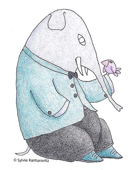 SylvieKant's tweet image. Good morning brand-new week!  Here are two friends having a little visit.   
#Elephant #Bird #FromtheDrawingTable #ImaginaryFriends #ImaginaryWorld #Friends