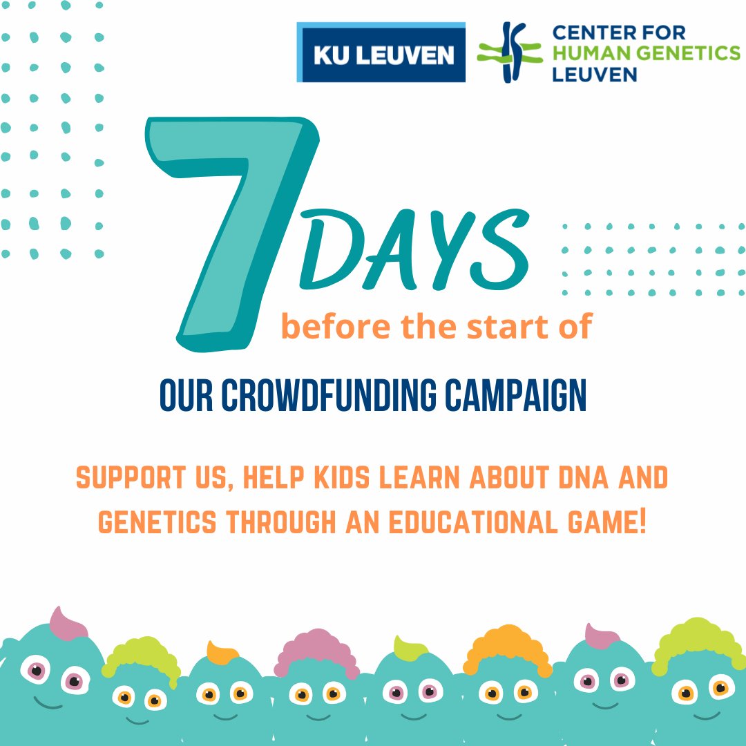 CHG_CME's tweet photo. 📢Next week, our #crowdfunding campaign starts! Everyone can help to realize our new educational #DNAgame. As one of the first projects, we launch the new crowdfunding platform at KU Leuven! https://t.co/SRaEvcRVVF