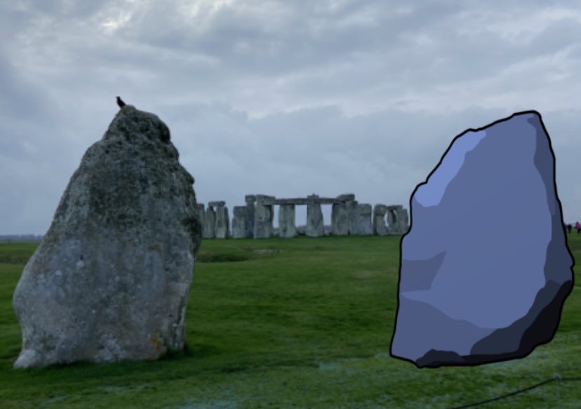 So I made the sojourn to see the ancient Stonehenge site … help me out now here … am I just trippin or was the <a href="/EtherRock/">EtherRock</a> clip art actually modelled on the Heel Stone at the site ??!! 
Is this the ancient source of #EtherRock‘s memetic power? 🤣 
Explains everything!