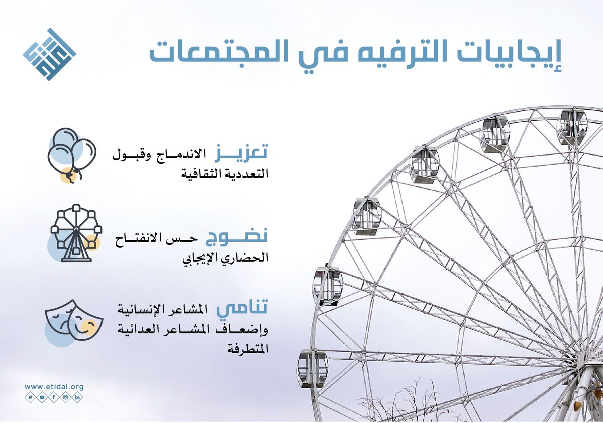 Etidal's tweet photo. يحاول الخطاب المتطرف تشويه كافة مظاهر الفرح في المجتمعات، لاغتيال كل مشاعر السعادة لدى الناس ومنها الترفيه الذي يشكل حاجة إنسانية مهمة في الحياة المعاصرة
 #اعتدال https://t.co/86EYED6BYp