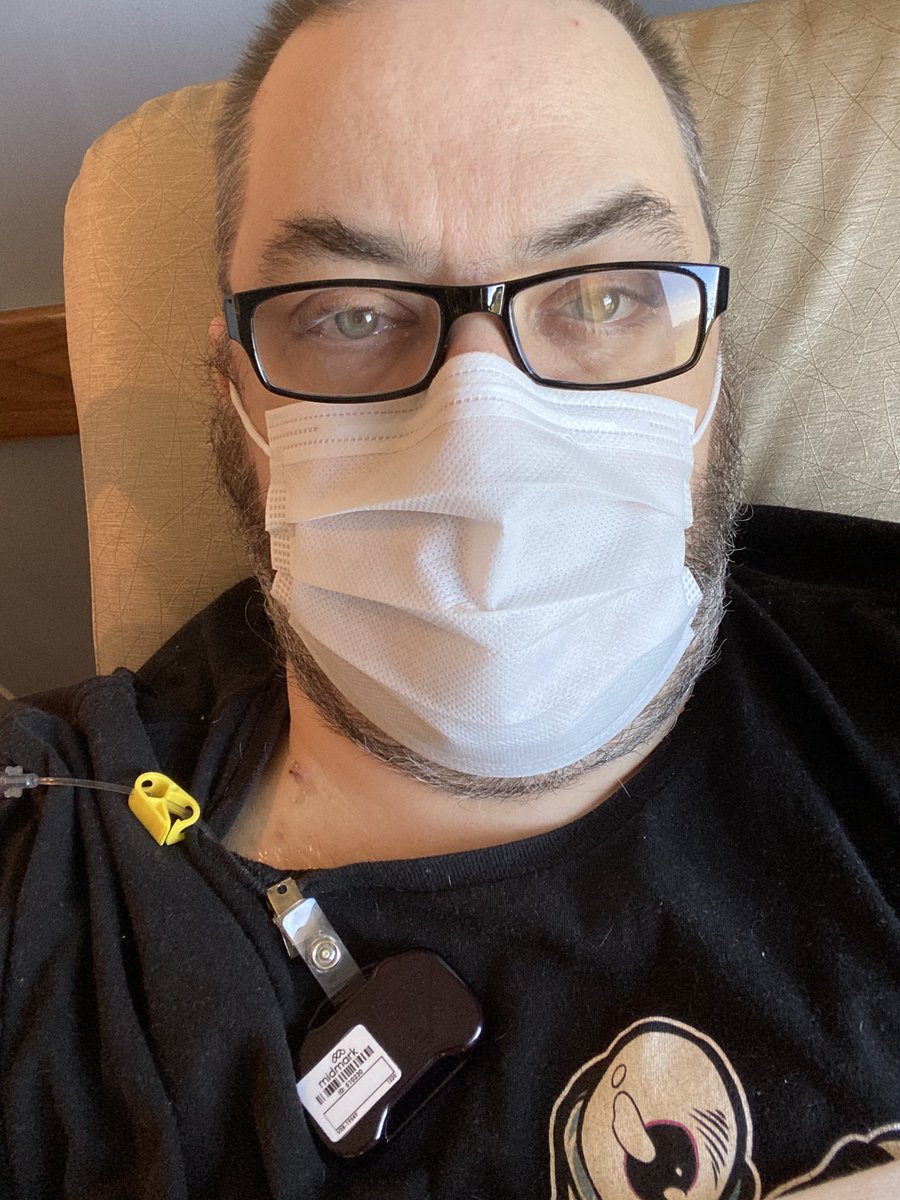 Chemotherapy session #1 of a scheduled 18. I cut my hair very short just to get used to the idea of not having any, which will likely start becoming a reality soon with this specific treatment.