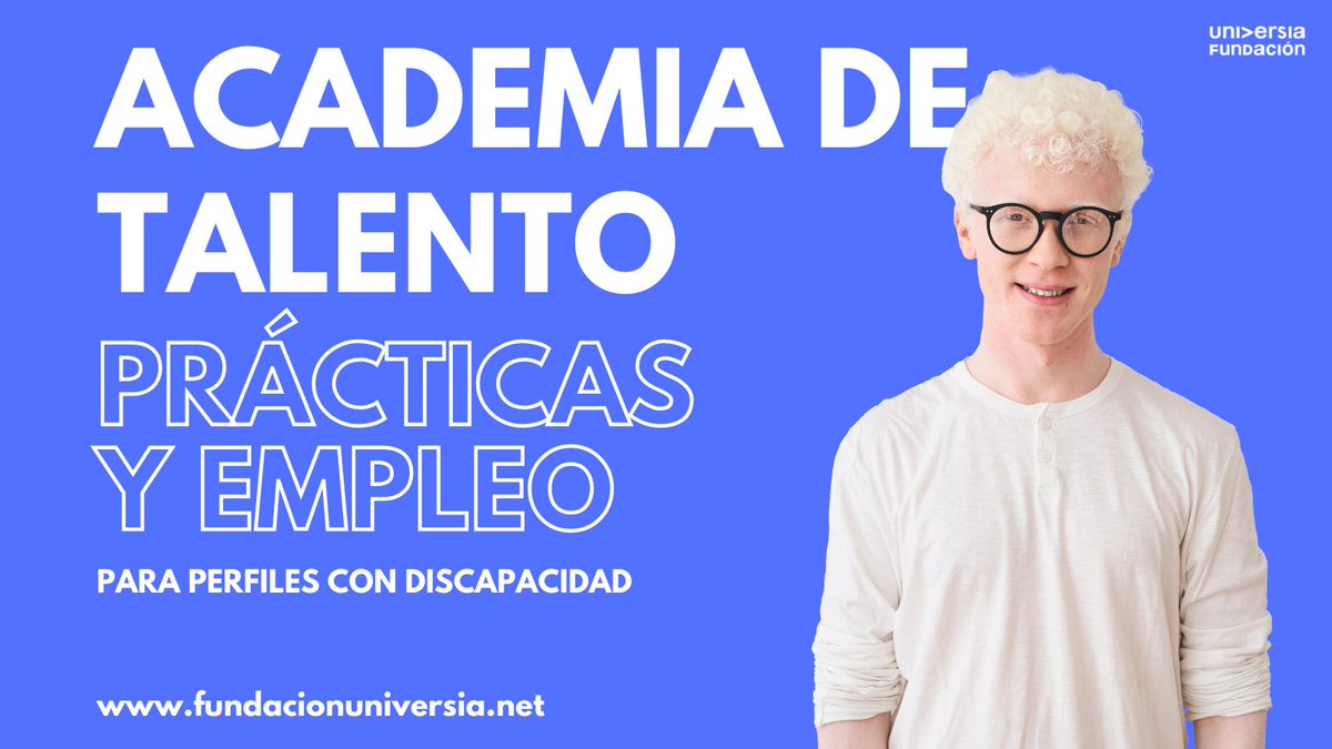 FUniversia's tweet photo. ¿Buscas #empleo o prácticas y tienes #discapacidad? Encuéntranos en la @FeriaEmpleo_CAM los días 23 y 24 y conoce más sobre nuestra #AcademiadeTalento en el Pabellón 1 de @IFEMA de 10h a 19h. ¡Te esperamos! https://t.co/c3BortnydY https://t.co/cSZHiKPvah