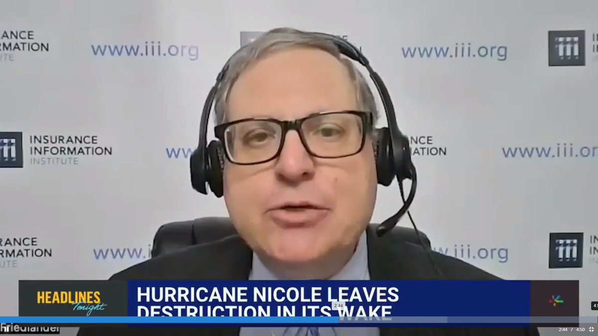 #Floridians pay highest average #homeinsurance premium in U.S., $4,231 - nearly 3x U.S. average - due to roof replacement #fraud schemes & excessive #litigation filed against #insurers, not storms, @markfri09 @iiiorg told @NBCNewsNow. #HurricaneNicole app.criticalmention.com/app/#clip/view…