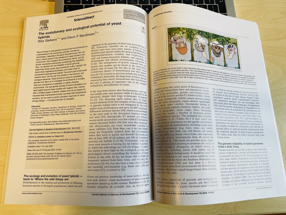 Don't know for how long I haven't seen a paper in actual print. Look, <a href="/DevinBendixsen/">Devin Bendixsen, PhD</a>! Check out the cute yeast cartoon open access here tinyurl.com/ycxm4zhv in @ELS_Genetics 👹