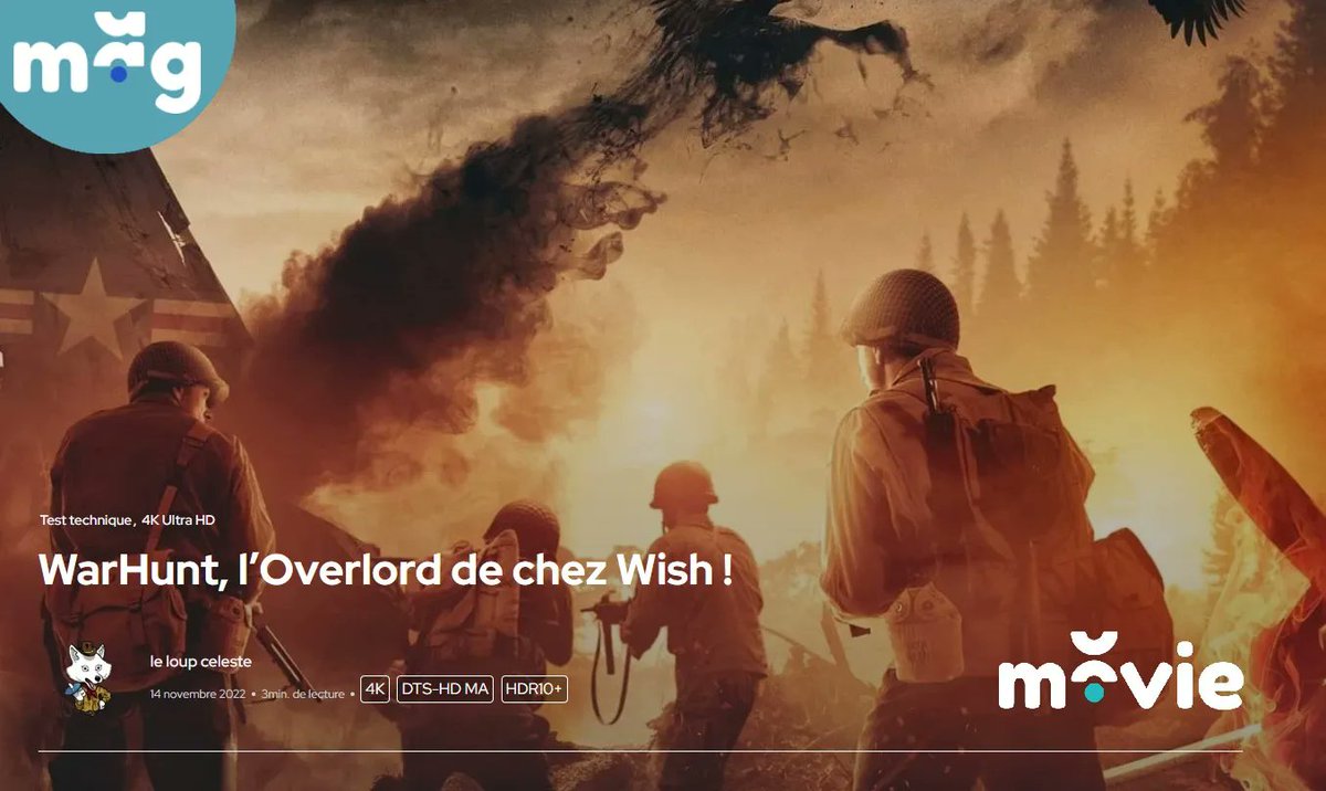 MaGMovieandGame's tweet photo. Le test #4KUltraHD 📀 de la série B d'exploitation #WarHunt 🧙♀️ est à découvrir sur MaG. @cplght
L'article ➡️ https://t.co/gpmcEFzW0X https://t.co/N3o1kgLdRk