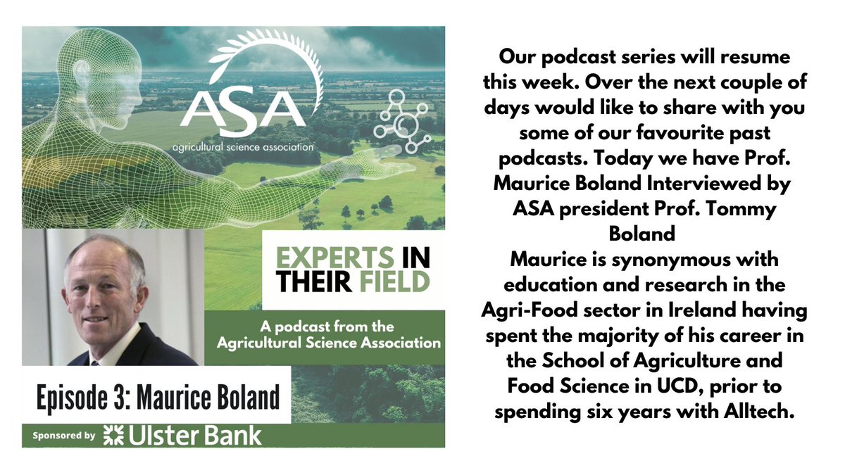 Experts in Their Field returns next week with a new podcast. In the meantime we'd like to remind you of the great library of podcasts we have available. You can listen to them all here - asaireland.ie/podcasts/
#Irishpodcasts
#Agripodcasts