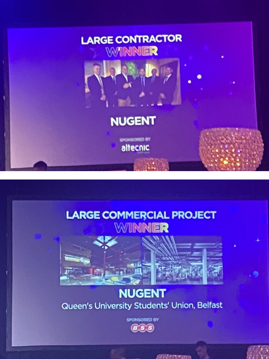 MICHAELNUGENTLT's tweet photo. 🏆We are thrilled to win Contractor of the Year &amp; Project of the year for QUB-One Elmwood at the NI P&amp;H Awards @plumbingmag🎉

Huge congratulations to all the nominees &amp; everyone involved!

Well done to our NUGENT Team for their hard work throughout the year, we are very proud! https://t.co/YWRdEjPZW6