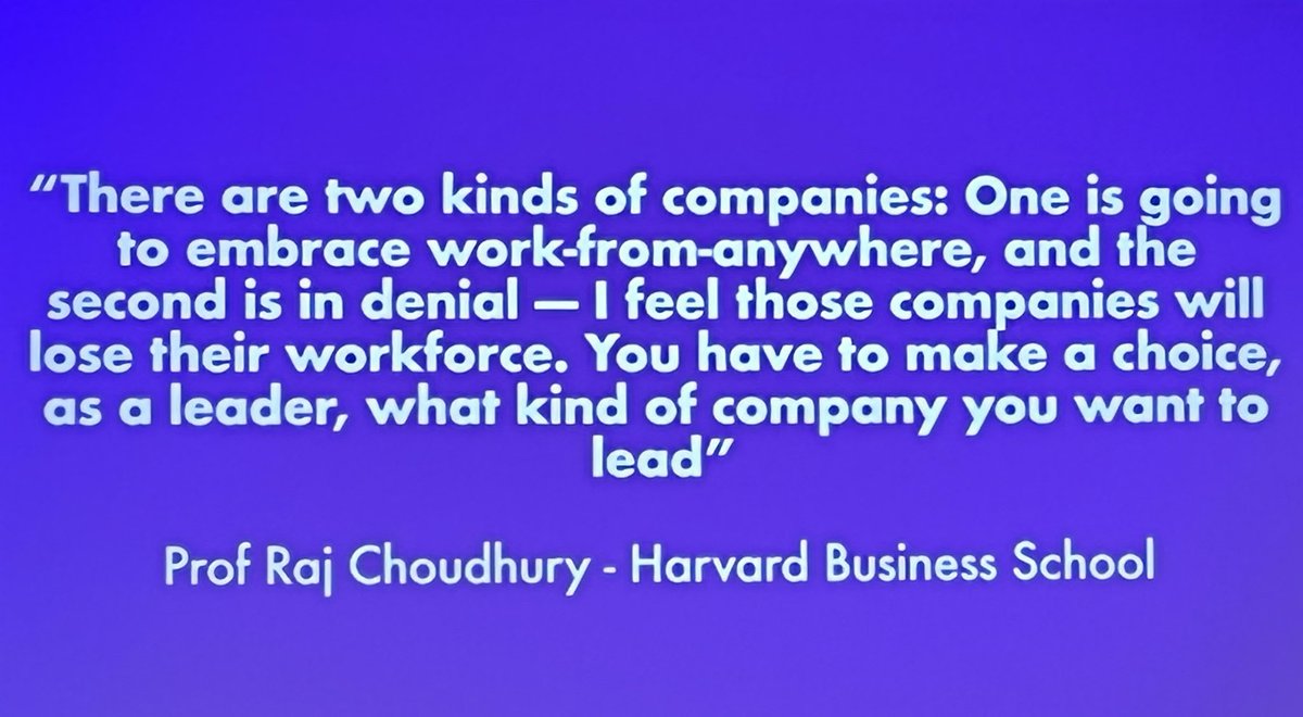 A nice quote from <a href="/brucedaisley/">Bruce Daisley</a> keynote at  #simplyEXP22 .. I feel good <a href="/kinura/">Kinura</a> have always worked flexibly and support #wfh when not on location or in the studio !