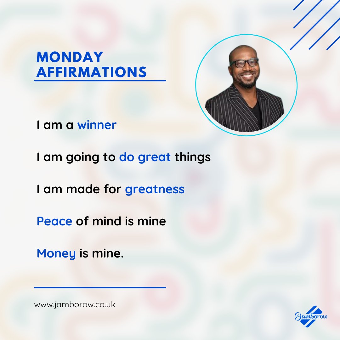 jamborowfintech's tweet image. Stay hyped and be ready to triumph. Believe in yourself. Remain positive. Work, play and win it all this week!

What is your goal for the week? Tell us in the comments.

To learn more about Jamborow visit jamborow.co.uk

#Jamborow #JamborowLTD #MondayMotivation