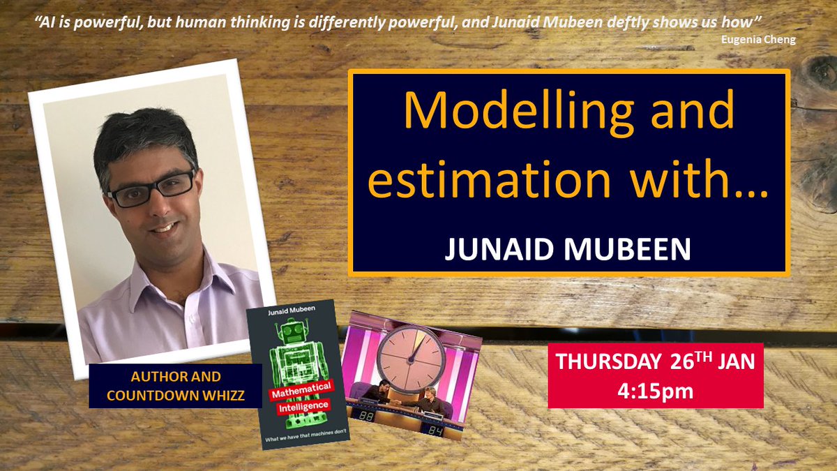 First up, we have the incredible @fjmubeen on Thursday 26th January with Modelling and estimation: amsp.org.uk/events/details…