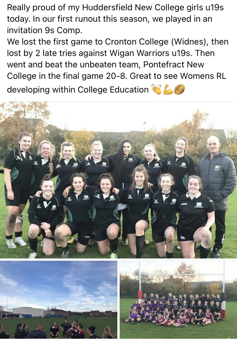 Photo from 4 Years ago, with the Girls Rugby League team. We have had some excellent players come through  <a href="/huddnewcoll/">HNC</a>, where would we be without sport? One of life’s special gifts ❤️🏉🎯
Today is the @RLWC2021 Women’s Semi Final.
<a href="/GiantsWRL/">Huddersfield Giants Women</a> <a href="/hncsport/">HNC Sports Dept</a> <a href="/CollegeRL/">College Rugby League</a> <a href="/HuddUniRLFC/">HuddUniRLFC</a>