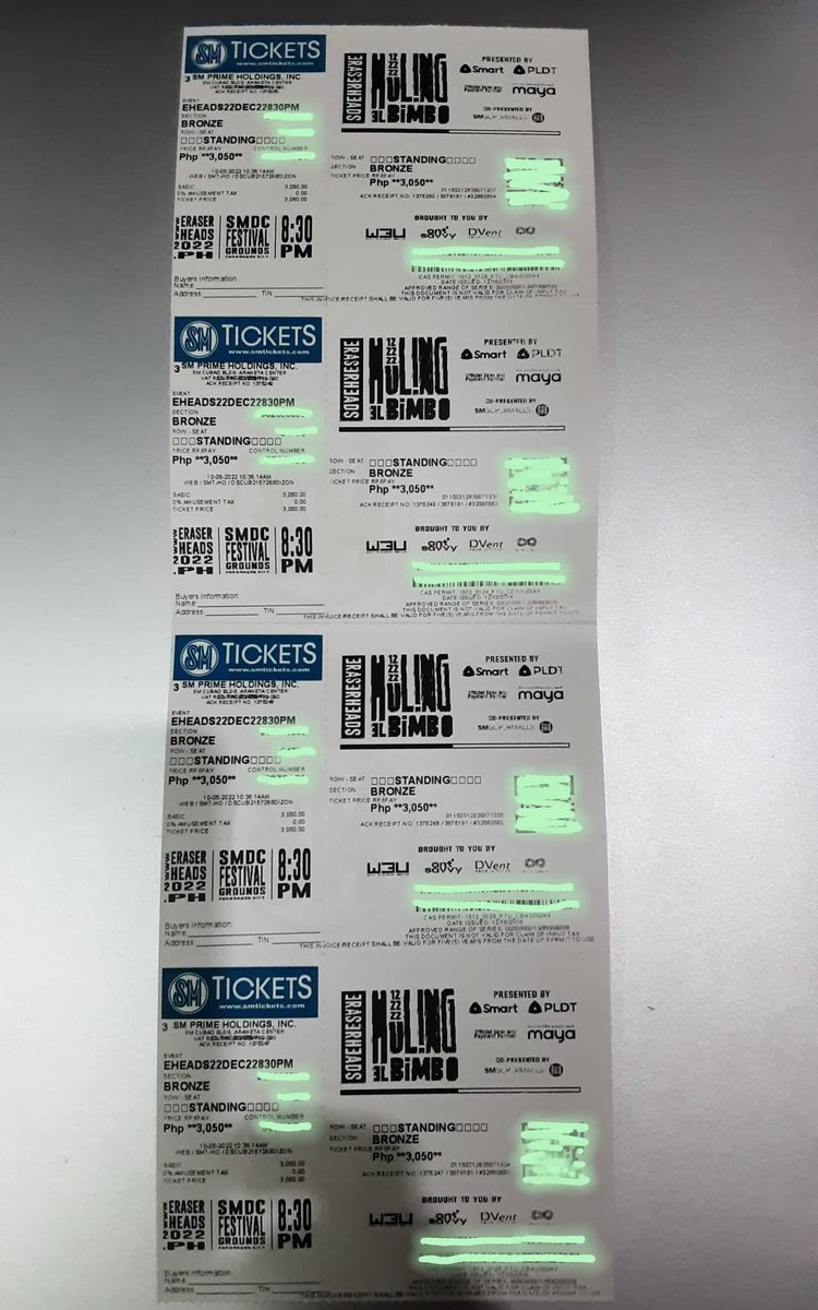 rn3lml's tweet photo. For Sale: Eraserheads Huling El Bimbo Reunion Concert
Bronze Section TIckets
Php2,800 each only 😮
DM me for transaction https://t.co/w1IOa4txsM