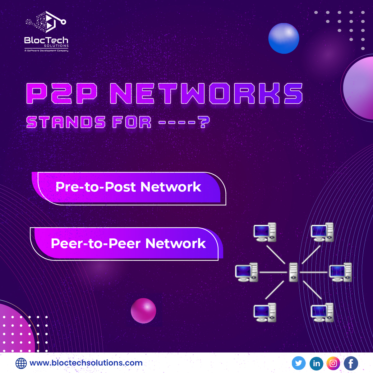 bloctechsol's tweet image. P2P Network ❗
P2P is a decentralized network correspondence model that consists of a group of devices (nodes) that collectively store and share files where each node acts as an individual peer.

@BloctechS : A Software Development Company.

#bloctechsolutions #p2p  #Networks