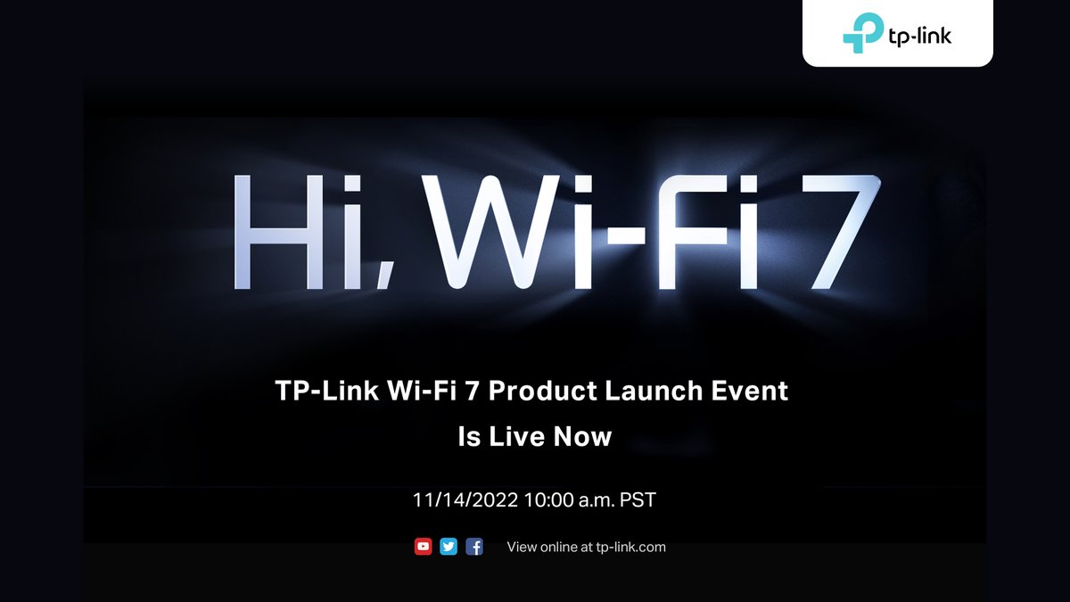 TP-Link WiFi 7 product launch event is live now. Come to see it!
bit.ly/3ziNKlH