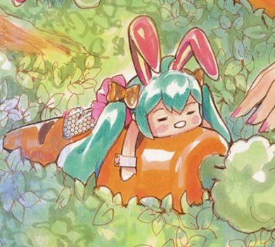 初音ミク 「オナカスイター¶(⁄=˅̮=∖)⁋ー! 」|MayoRiyo まよりよのイラスト