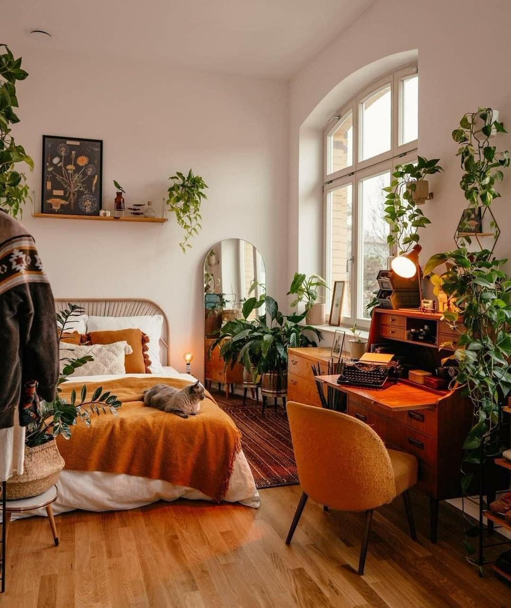 prettiestavenue's tweet photo. cozy bedroom 🪴🌿 https://t.co/zTXnCMM8mC