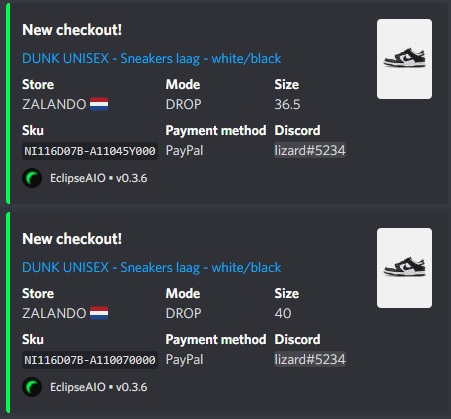 LizardWrld95's tweet photo. x16 dunk b/w this morning ☕️🌙

Cg : @GoatifyIO , @HypeHuntersEU , @BlckMonitor 
 
Bot : @eclipseaiobot 
 
Proxies : @TheLemonClub_ , @ReversRetail https://t.co/LxRyAVyPXo