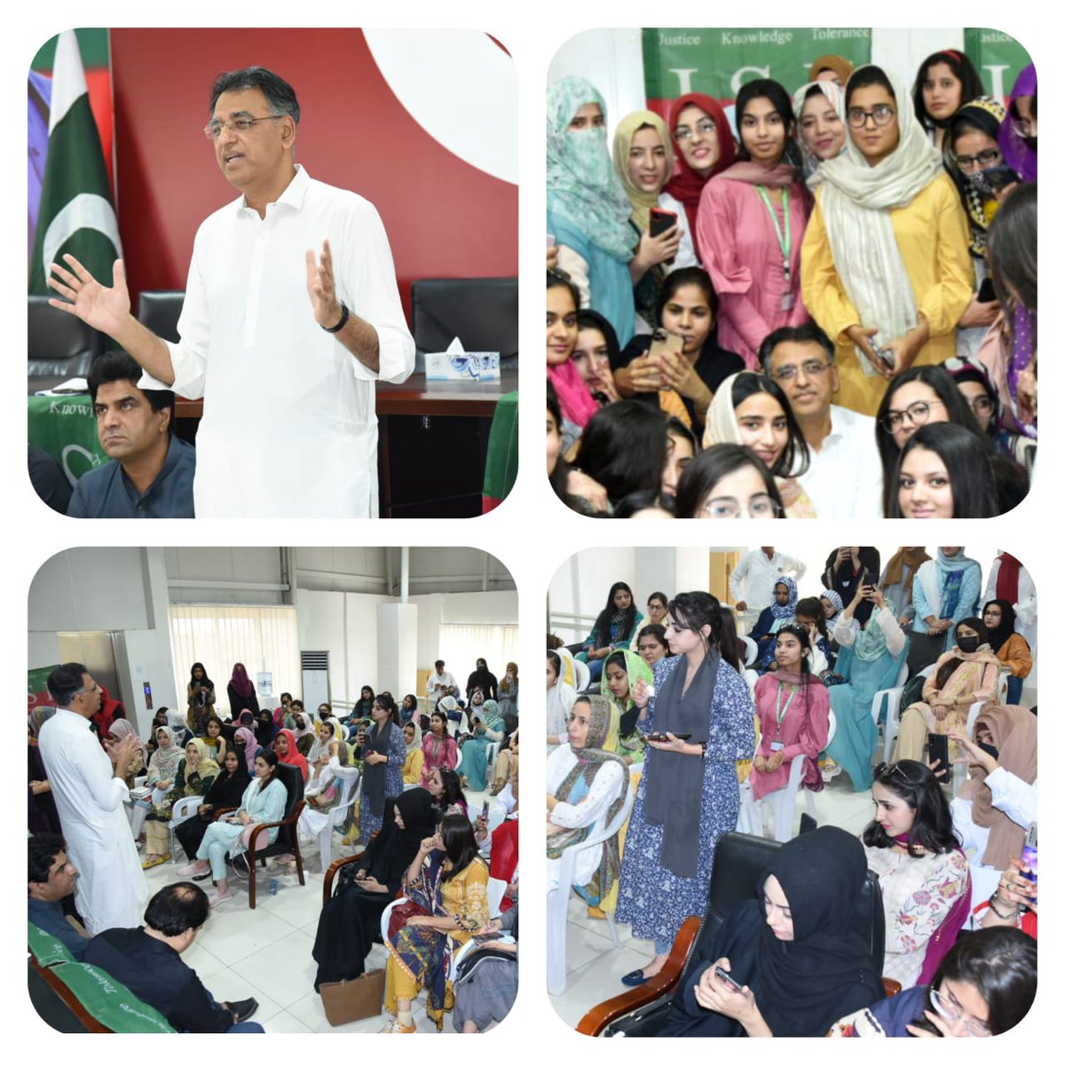 oye_arshia's tweet photo. We ISF girls are very grateful to General Secretory PTI Asad Umer. In his supervision we seek how to work, struggle and fight for our freedom. Today your ISF daughters promises that we shall be strength of IK in Hakeeki Azaadi.#ThankuSirAsad #امپورٹڈ_فیصلے_نامنظور  #isf https://t.co/GGJIK5LLdG