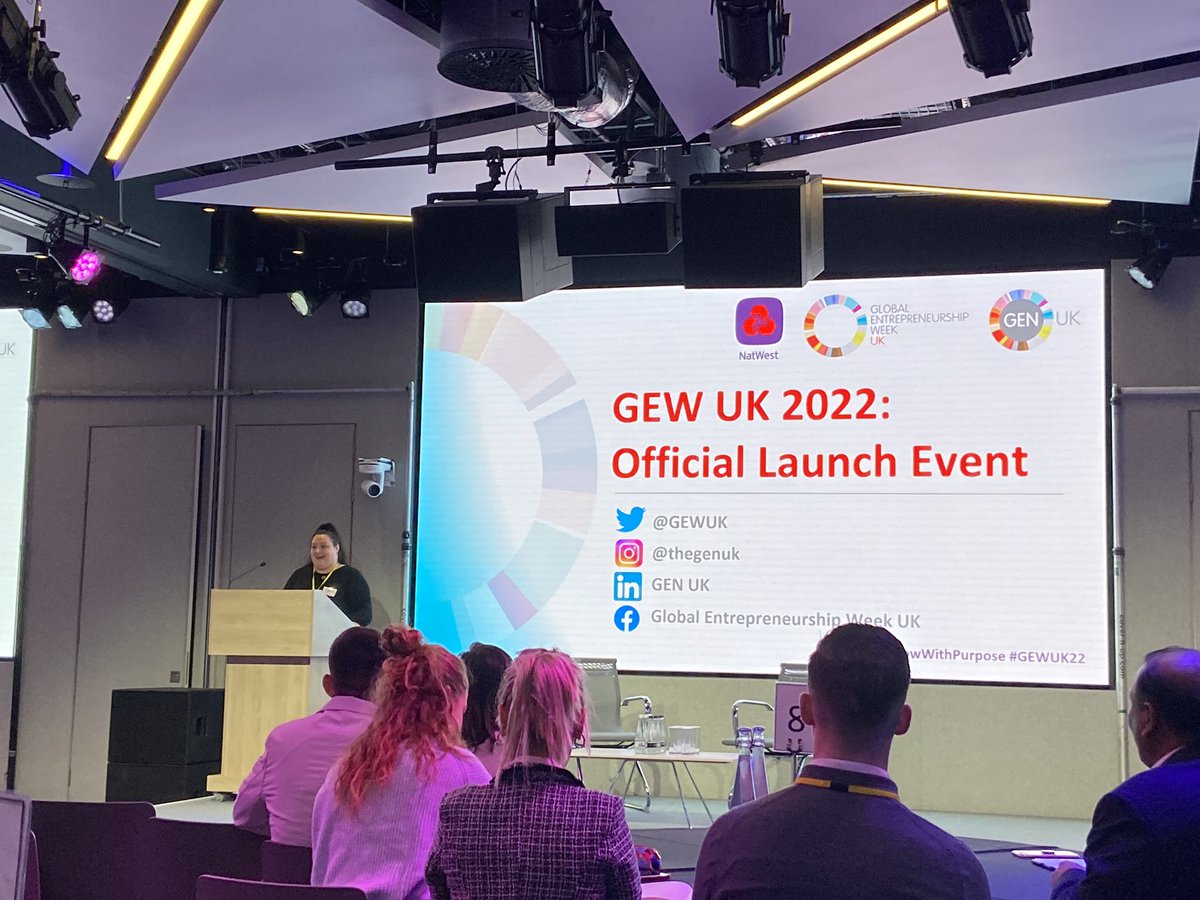 Launch of ##GewUk22 with over 200 nations today at Nat West #growWithPurpose <a href="/UCLEnterprise/">UCL Innovation & Enterprise</a> running 17 events this week to celebrate ucl.ac.uk/enterprise/