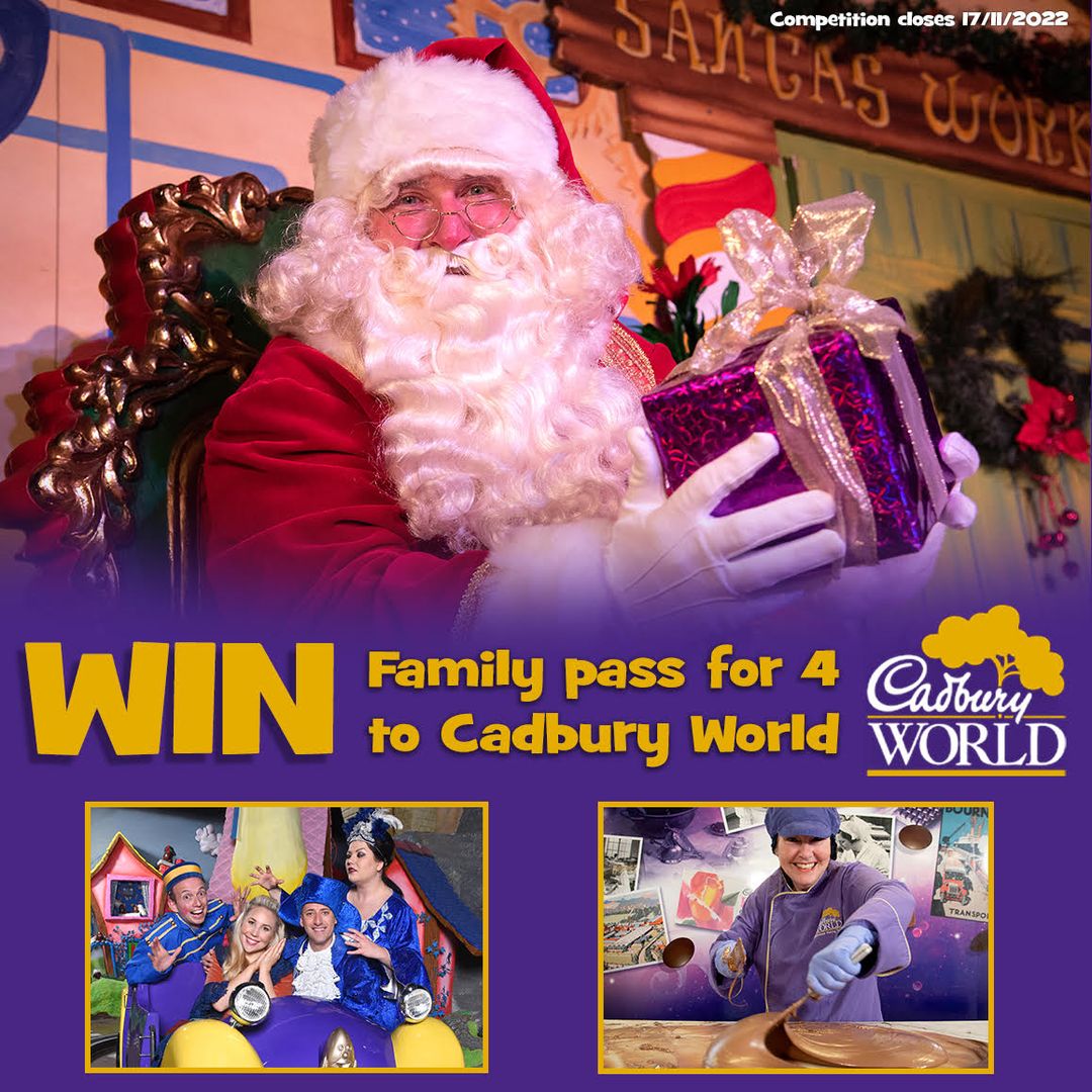 WhatsOnBrum's tweet image. CLOSES TONIGHT! #WIN: A family pass to @CadburyWorld and enjoy a winter-warming day that’s choc-full of festive fun! 🍫🎅🏼

FOLLOW + RT before midnight on 17/11 to enter!

T&amp;amp;Cs: bit.ly/3DEKWlx