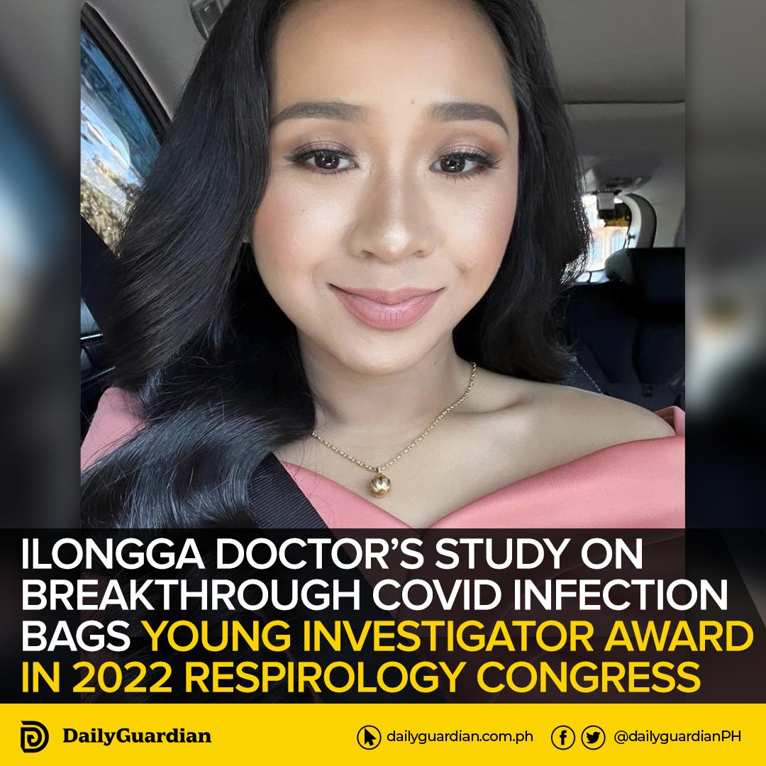dailyguardianph's tweet photo. Doctor Stephanie Palacios began her study on breakthrough COVID-19 infections in January 2021 without expecting that she would be chosen for the Young Investigator Award at the 26th Congress of the Asian Pacific Society of Respirology. | @seanrafio 

https://t.co/FMnL45wD6A https://t.co/v7x5L8dv5S