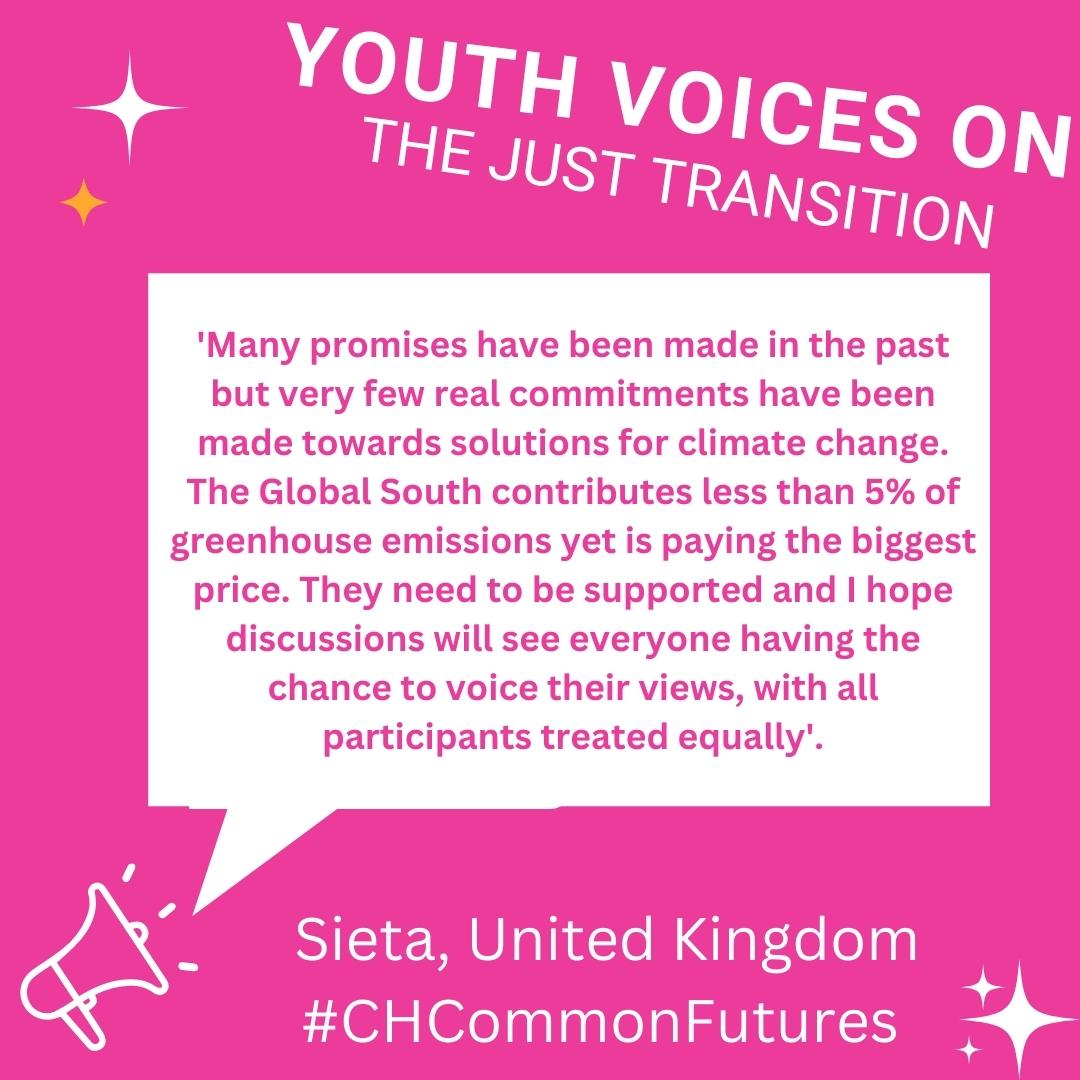 CommonFuturesCH's tweet photo. During #COP27 Sieta wants more support to be given to countries in the global south⬇️
#Together4Implementation
#ChildrenAndYouthPavilion
#CHCommonFutures https://t.co/My9bcHkjfy