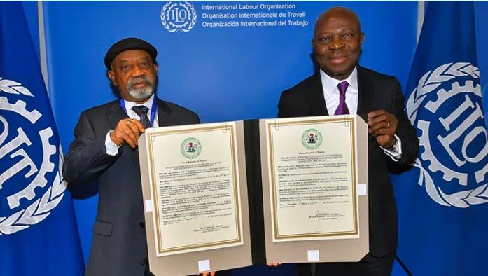 BWI lauds Nigeria for making history on its twin ratification w/n a year of ILO Convention 190 on Workplace Violence &amp; Harassment, &amp; ILO Convention 187 on the OHS Promotional Framework. A great advance for gender equality &amp; OHS!♀️🚑

Full story. ⬇️
tinyurl.com/4k6y9ftb
📸 ILO