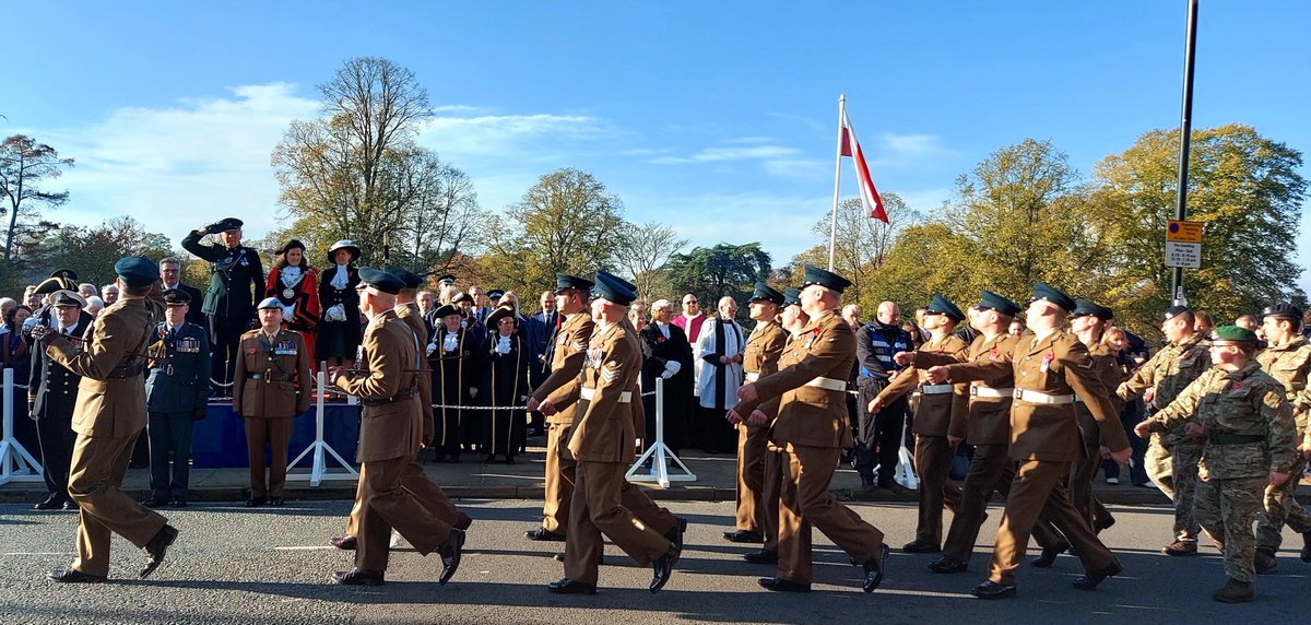 Shrewsbury Town Centre’s Annual Remembrance Parade &amp; Service. A short multi-faith Service was held leading into the Act of Remembrance and Wreath Laying. A March Past followed along St Chad's Terrace with the Deputy Lord Lieutenant, Ian Sawers, taking the Salute.