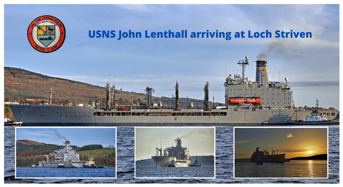 After a busy week loading fuel to the ships from CSG12 , USNS John Lenthall went to Loch Striven to be refilled.

Photo's via :@DougieCoullPics