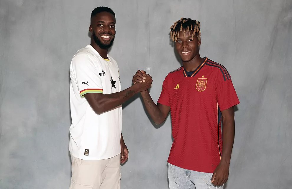 nfueradejuego's tweet photo. La #globalidad es la responsable de que este tipo de cosas puedan suceder. Los descendientes de #SabinoArana, hermanos #Williams, jugará uno por #Ghana y otro por #Espana 
#elfutbolesasí https://t.co/uuwL4Hd8PA
