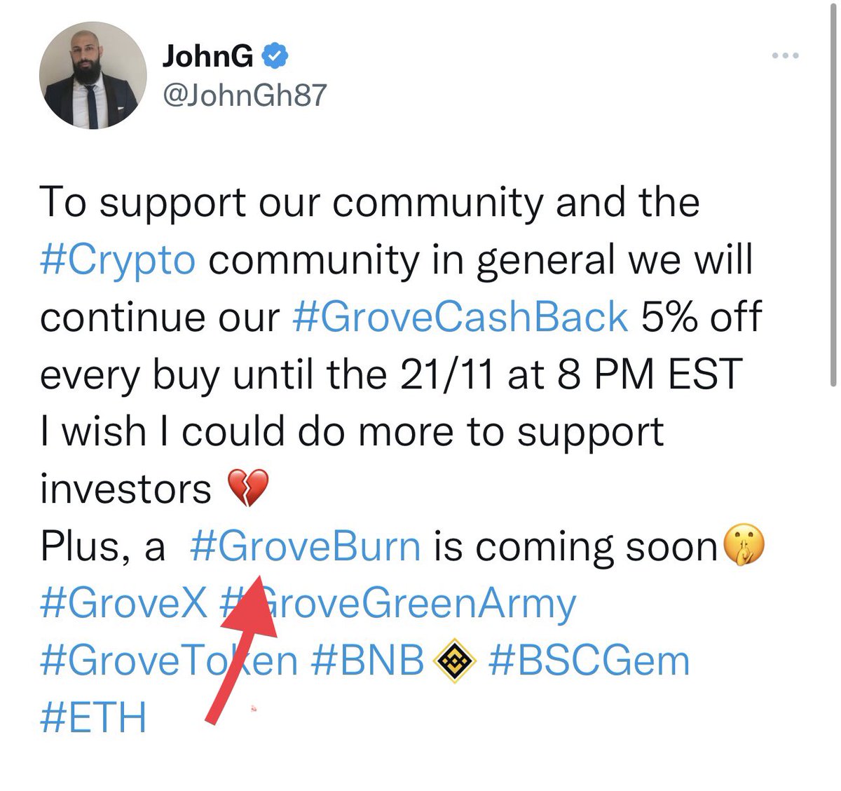 GroveTokenBurn's tweet image. Manual #Burn incoming