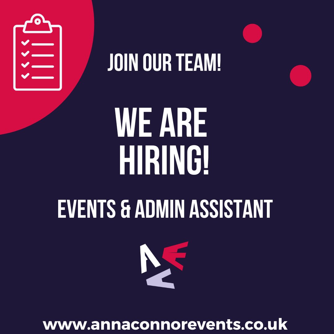 annaconnorevent's tweet photo. We are hiring!
After a successful first year at Anna Connor Events we are currently looking to add a new member to our team.

Job Title: Events &amp; Admin Assistant

https://t.co/9QfyuwQlJf
#events #event #business #business #job #work #team https://t.co/GPy0jYF1VJ