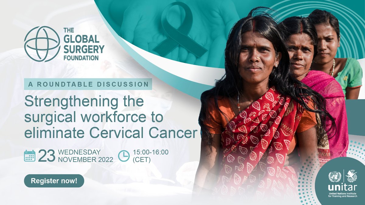UNITAR (@unitar) on Twitter photo Register for our special event on #CervicalCancer with <a href="/surgfoundation/">The Global Surgery Foundation</a>!
Join our roundtable discussion on strengthening the surgical workforce to eliminate #CervicalCancer moderated by <a href="/isiokolo/">Isioma Okolo MBChB MPH MRCOG</a>
📅 23 Nov, 15:00 CET
➡️ Register now: globalsurgeryfoundation.org/events/2022/ce… Register for our special event on #CervicalCancer with <a href="/surgfoundation/">The Global Surgery Foundation</a>!
Join our roundtable discussion on strengthening the surgical workforce to eliminate #CervicalCancer moderated by <a href="/isiokolo/">Isioma Okolo MBChB MPH MRCOG</a>
📅 23 Nov, 15:00 CET
➡️ Register now: globalsurgeryfoundation.org/events/2022/ce…
