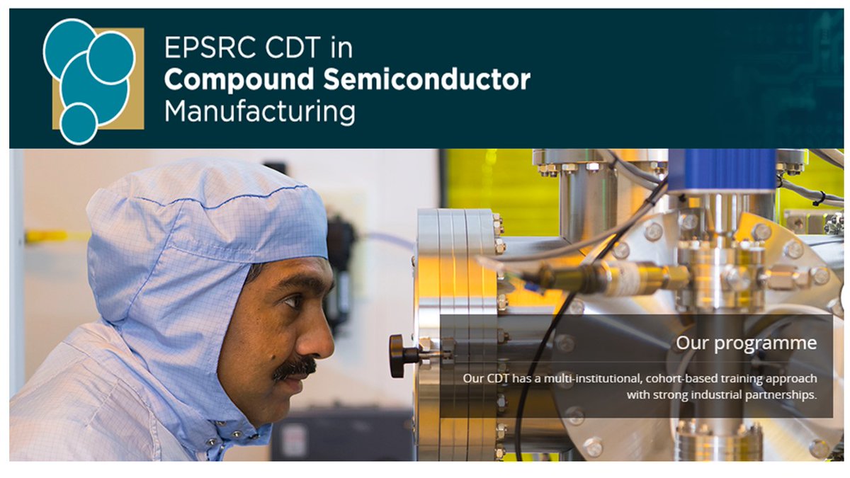 CDT_CSM's tweet image. Know any #physics #EEEngineering and #STEM final year undergrads who want a future proof career in a future changing #PhD subject - #Compound #semiconductor #manufacturing? Send them to us for an enhanced 
@EPSRC
 stipend and integrated MSc in #CS  bit.ly/CSM-CDT