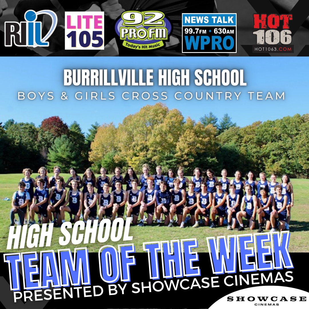 Congratulations to Showcase Cinemas High School Team of the Week: Burrillville Boys &amp; Girls Cross Country 
LISTEN for the announcement about the <a href="/BHSBroncos/">Burrillville HS Broncos</a> on @Hot106, <a href="/92profm/">92 PRO-FM</a> &amp; <a href="/Lite105Radio/">LITE 105</a> 
#ShowcaseTOW
Nominate a team at: riil.org/page/3309
<a href="/ShowcaseUS/">Showcase Cinemas US</a>