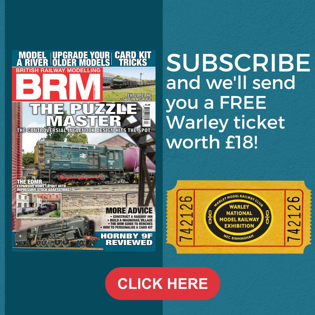 BRMmagazine's tweet photo. Last week left on our Warley offer!

Subscribe to the next 6 issues of BRM for £19.99 and we'll send you a FREE day ticket to the Warley Exhibition 2022!

https://t.co/XP0L2B8LU1
#Modelrailway #Warleyexhibition #Modelrailwayshow #Warleyshow https://t.co/JYcQId5bwz