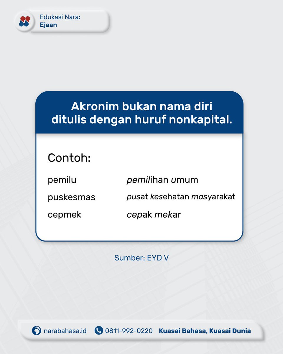 narabahasa's tweet photo. Kamu tanya? 🧑🎤
#ejaan #akronim #cepmek #narabahasa https://t.co/XkGIGYQVwm