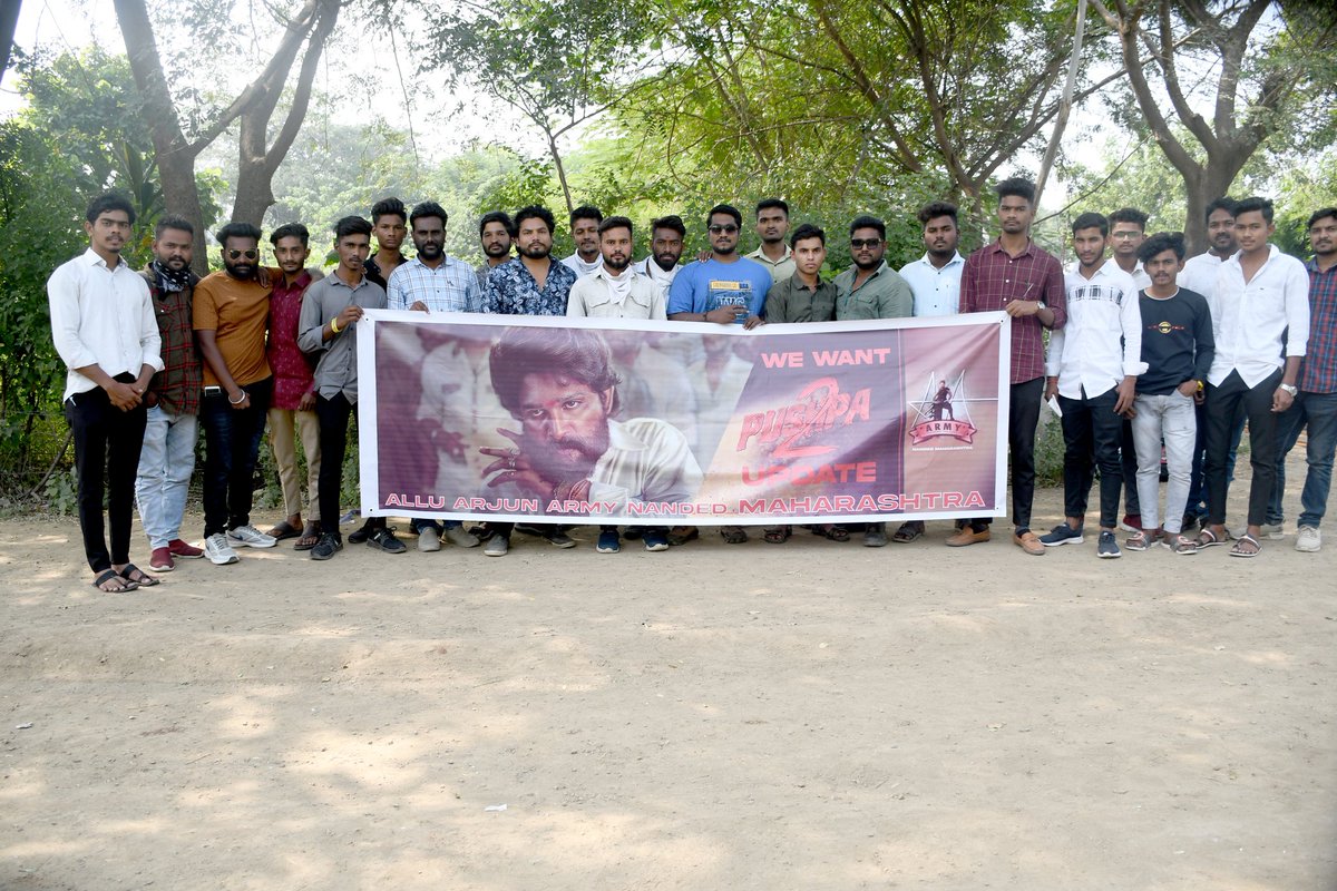 NitinLomte's tweet photo. We want #pushpaupdate 😡🤟
#alluarjunarmynandedmaharashtra https://t.co/W89h0ResT5