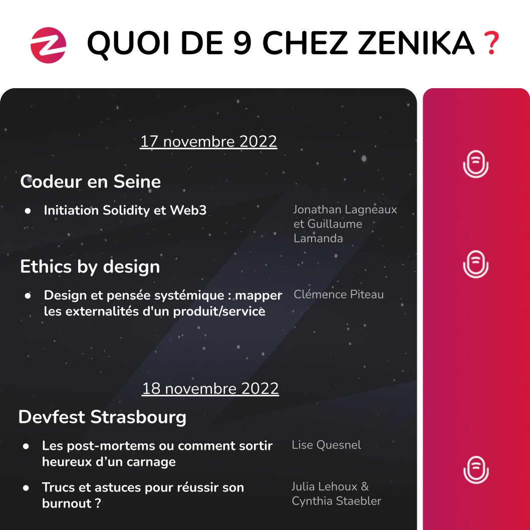 #QuoiDe9 / Part 2
- <a href="/CCSE_Paris/">Cloud & Cyber Security Expo Paris</a> :👉 hubs.li/Q01s9ywB0

- <a href="/codeursenseine/">Codeurs en Seine</a> : hubs.li/Q01s9slJ0
- Ethics by design : hubs.li/Q01s9ywy0
- <a href="/DevfestSXB/">Devfest Strasbourg</a> : hubs.li/Q01s9sDj0