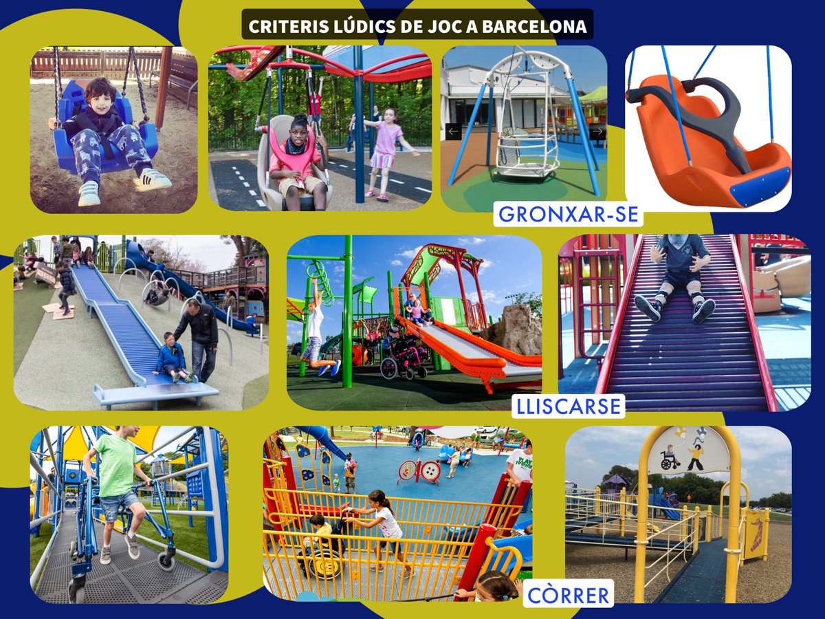 NenSobreRodes's tweet photo. @VilassardeMar si us fixeu ,existeixen elements de joc adaptats per a TOTHOM! Els nens poden gronxar,lliscar, correr, girar, saltar, balancejar-se!.El meu fill li encanten els tobogans amb rodets🤩Volem parcs infantils x TOTS ELS NENS JA! Gràcies @PierreCaire per les imatges💜 https://t.co/GZjHN7uZHV