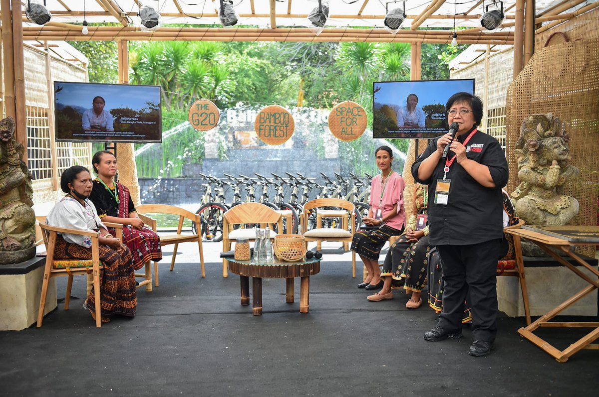 Ini yang saya sampaikan ketika meresmikan Prasasti Mama Bambu. Saya juga melakukan dialog bersama perempuan inspiratif di Bali Collection Hutan Bambu G20-Nusa Dua.