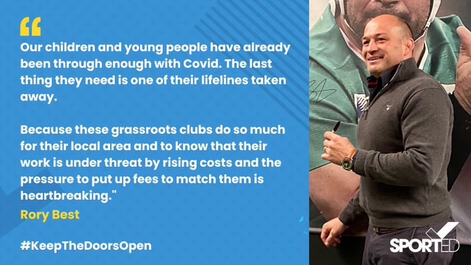 sported_NI's tweet photo. "Our children and young people have already been through enough with Covid. The last thing they need is one of their lifelines taken away."
Sport ambassador Rory Best supports our campaign to help #KeepTheDoorsOpen for young people.
Join us - https://t.co/PvSMNOqTGp https://t.co/5VP3m2zRYk