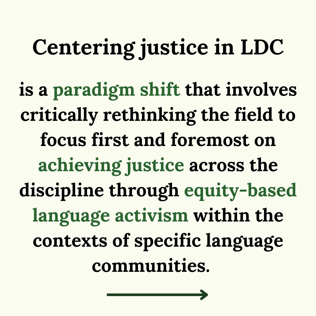 ICLDC_HI's tweet photo. The theme for ICLDC 8 is Centering Justice in Language Work, but what exactly does this mean?
These slides explore some crucial components to justice work in LDC. Check out our Instagram/Facebook for the complete post!
#icldc #icldc8 #language #justice #linguistics #activism https://t.co/wonI9eKp5X