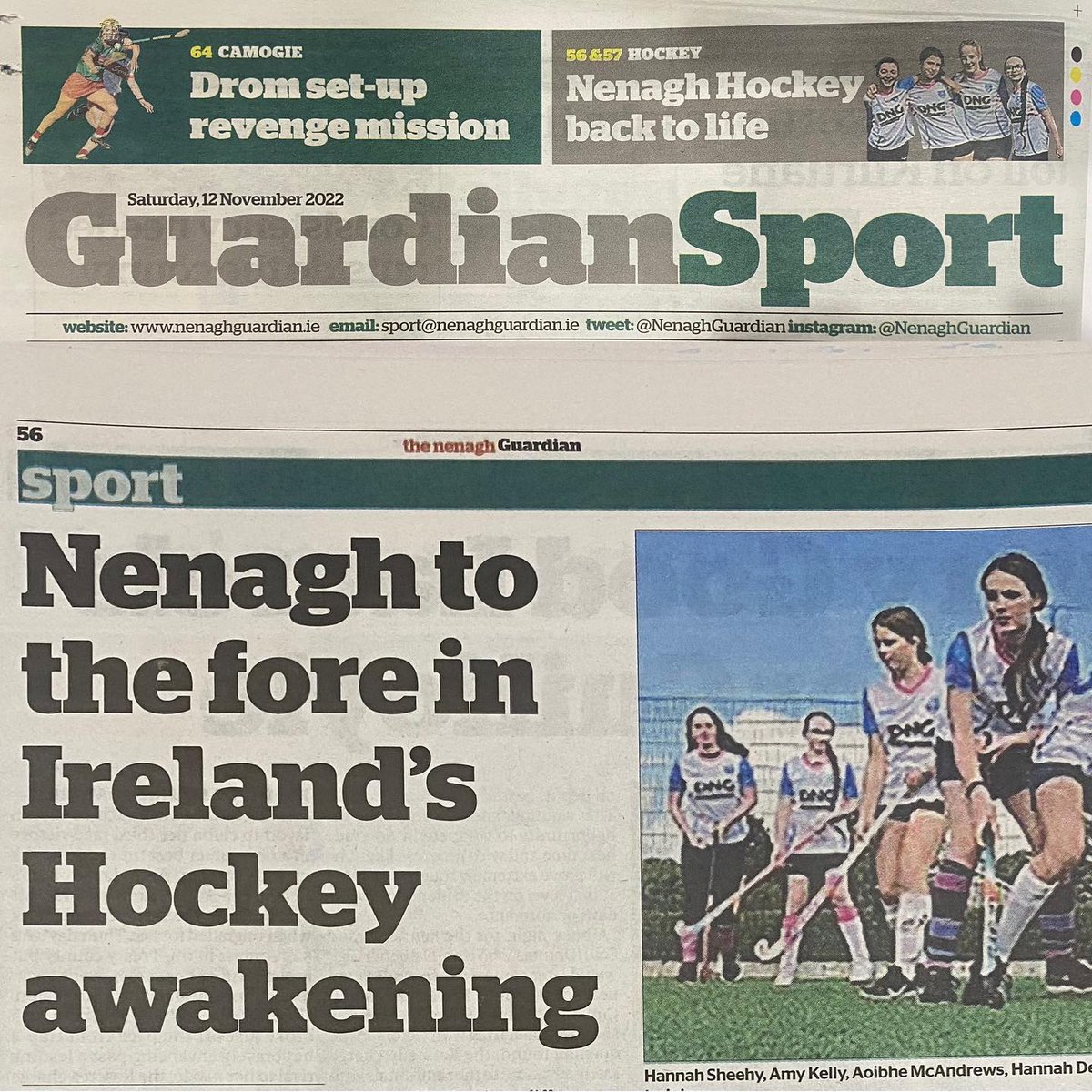 irishhockey's tweet photo. Fantastic two page article in the @NenaghGuardian
on the growth of @NenaghClub and the fantastic work that's been done by so many dedicated volunteers @Munster_Hockey @sportireland #HIDevelopment https://t.co/BJ7HE6dkZv
