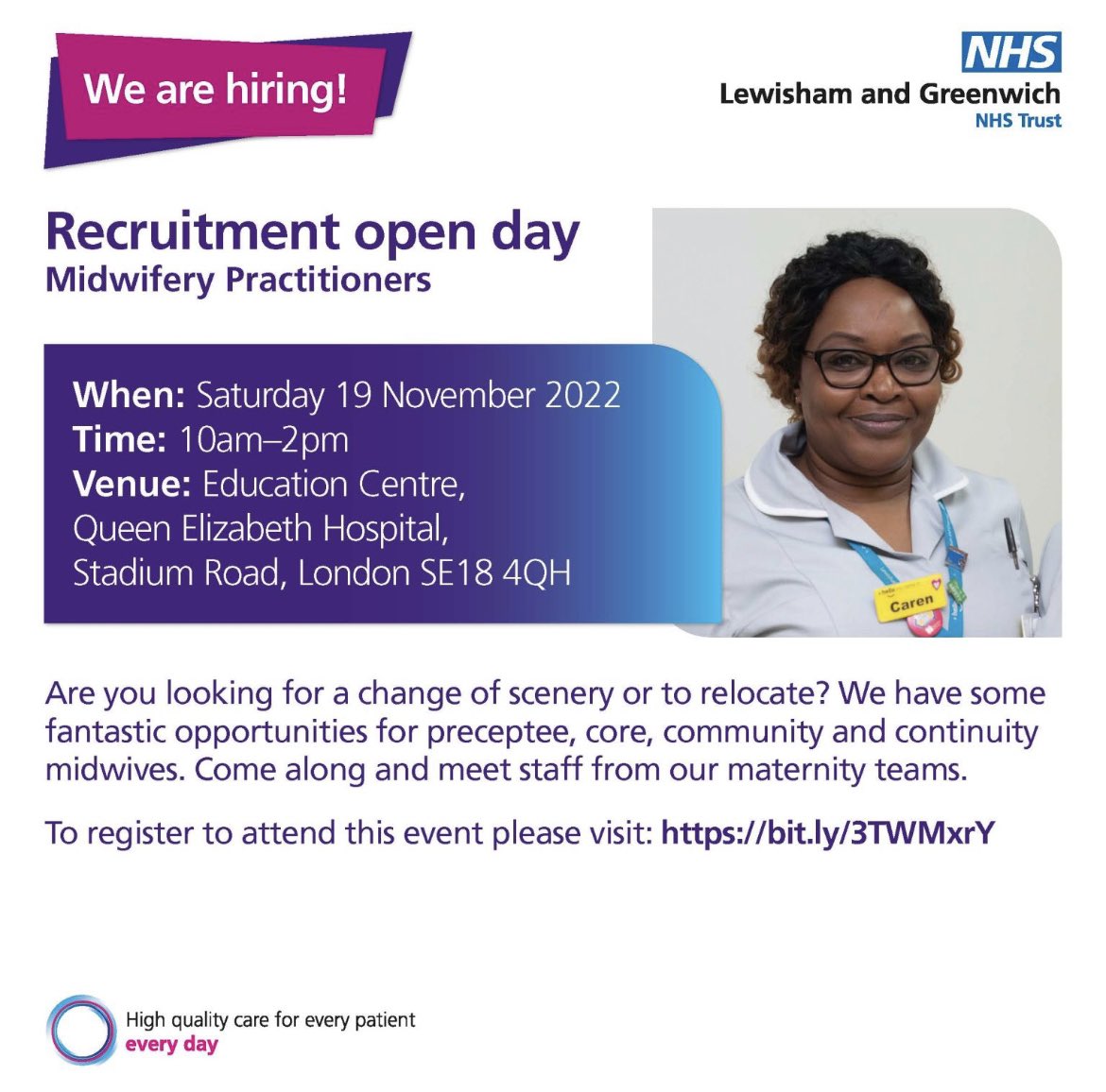 6 days to go, see you at open day - Saturday 19th November! #Nursing #NHSCareers #NHS #NursingJobs <a href="/lgt_recruitment/">Recruitment_LGT</a> <a href="/LG_NHS/">Lewisham and Greenwich NHS Trust</a> <a href="/SarahDaviesACP/">Dr Sarah Davies</a> <a href="/Cynthiaoti1/">Cynthia oti</a>